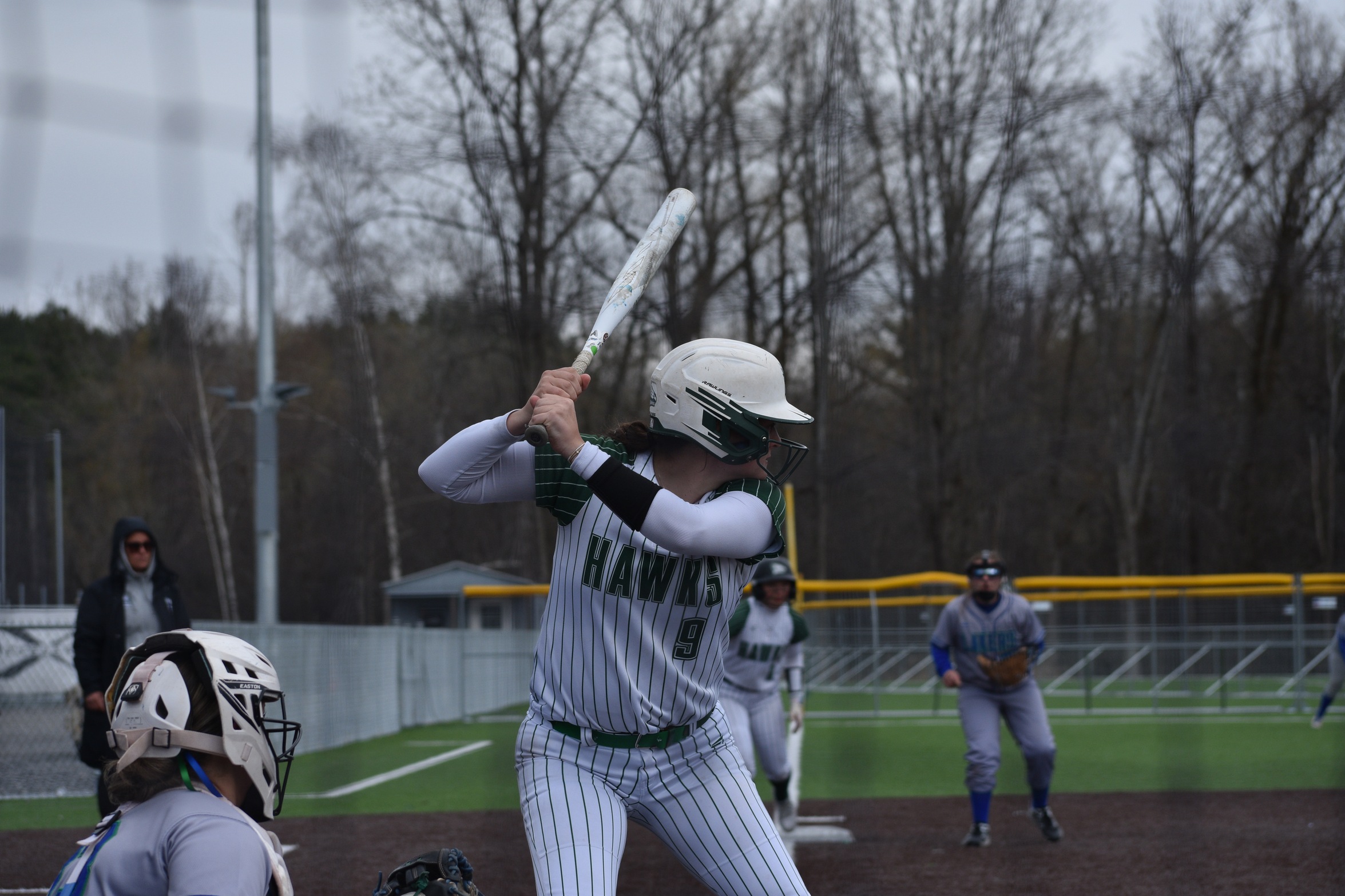 Hawks batter waits for pitch to be thrown.